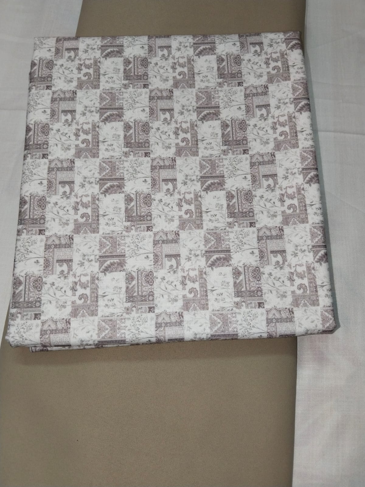 Premium Printed Shirt Fabric With Plain Pant Fabric Combo 