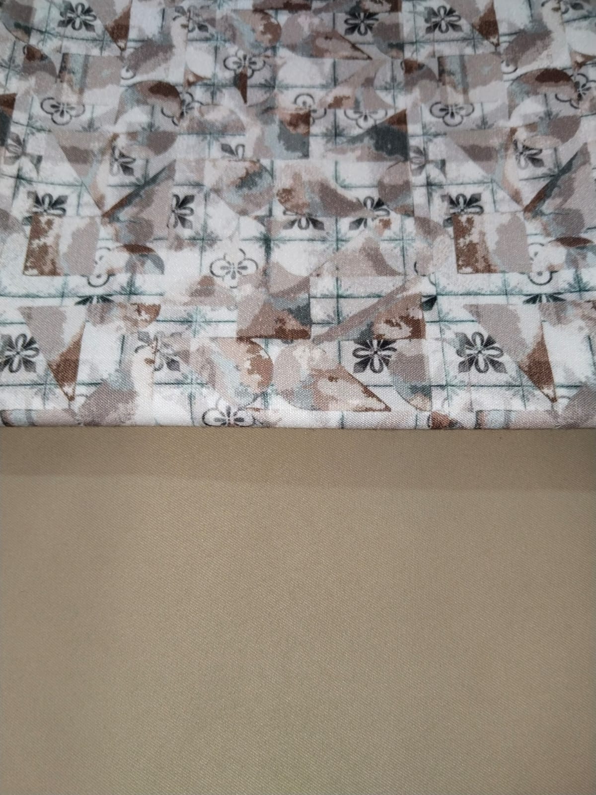 Abstract Printed Shirt Fabric With Classic Brown Pant Fabric Combo