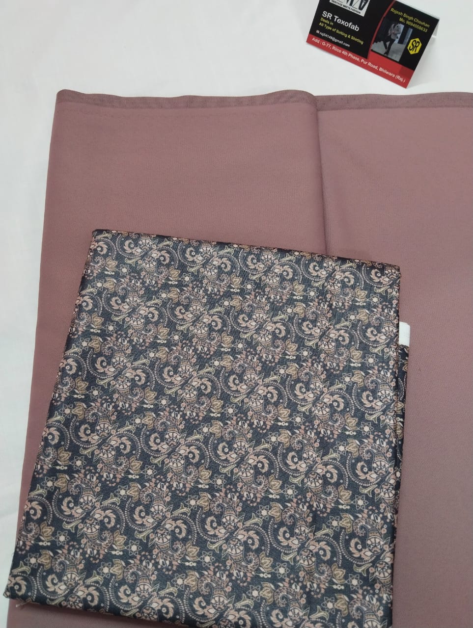 Royal Slate Paisley Print Shirt Fabric Set
