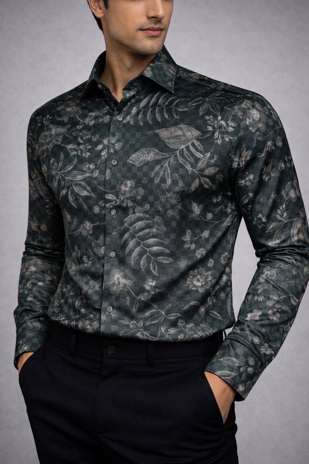 Forest Charm Floral Printed Shirt Fabric