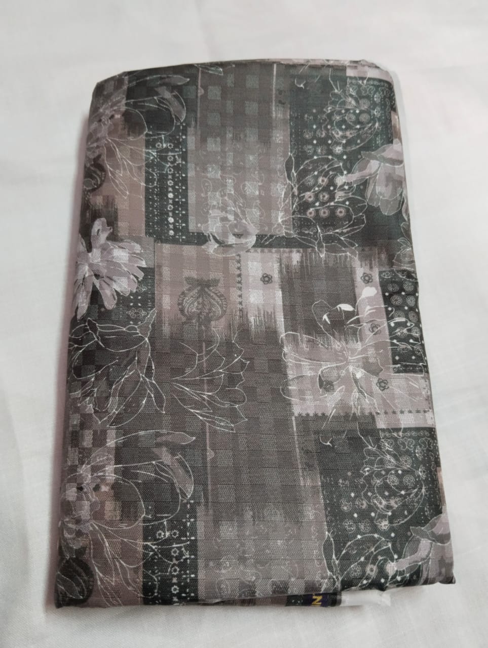 Premium Dark Patchwork Floral Satin Shirt Fabric
