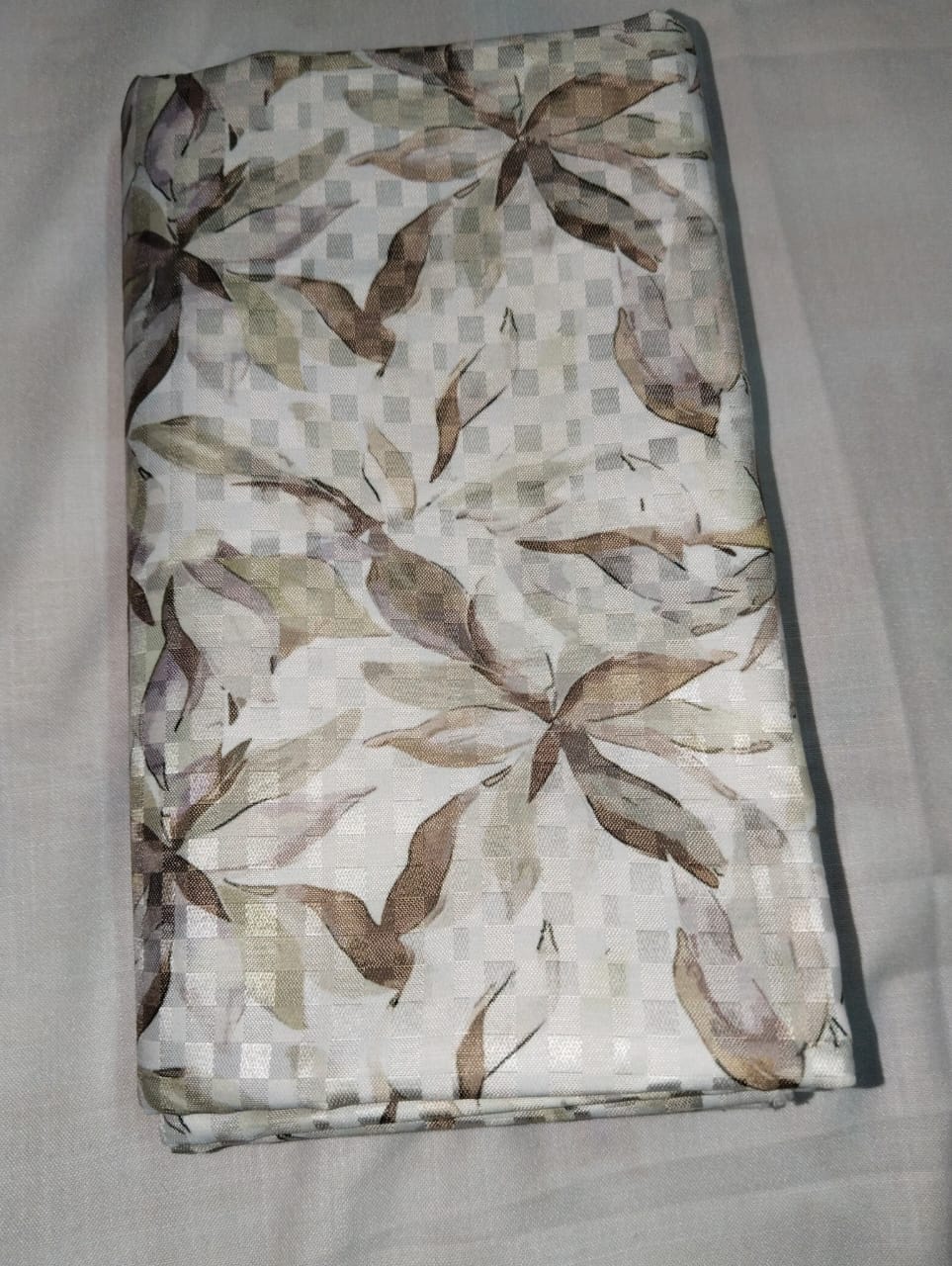 Ivory Leaf Elegance Printed Shirt Fabric