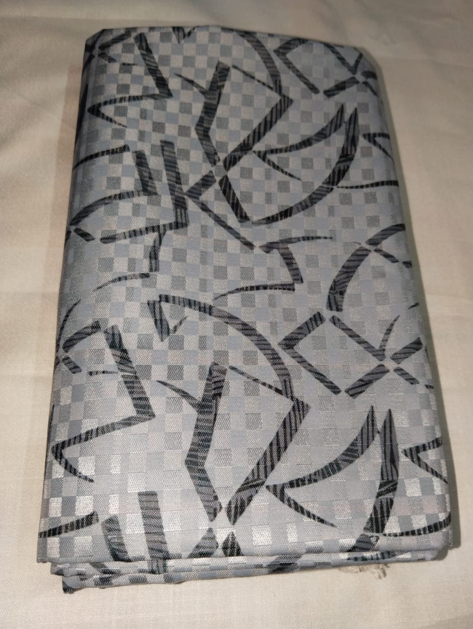 Premium Sky Blue Abstract Satin Shirt Fabric
