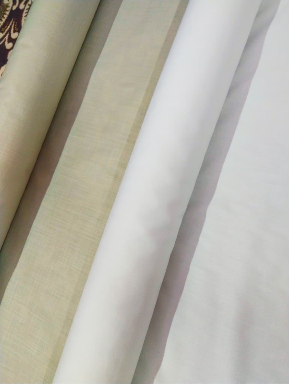 Golden Kurta With White Pajama Fabric Set – Premium Cotton Blend