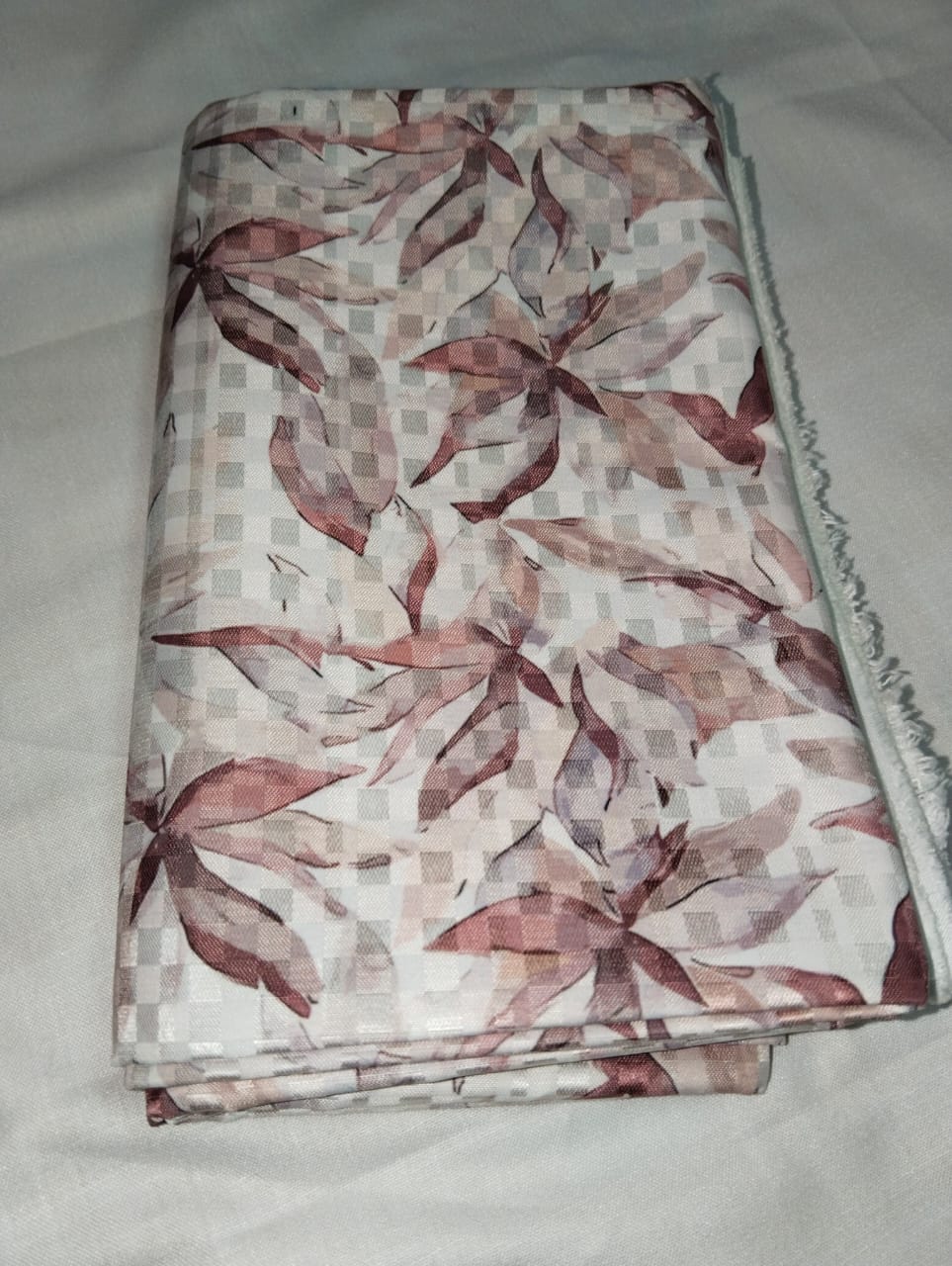 Premium Blush Pink Micro Floral Satin Shirt Fabric