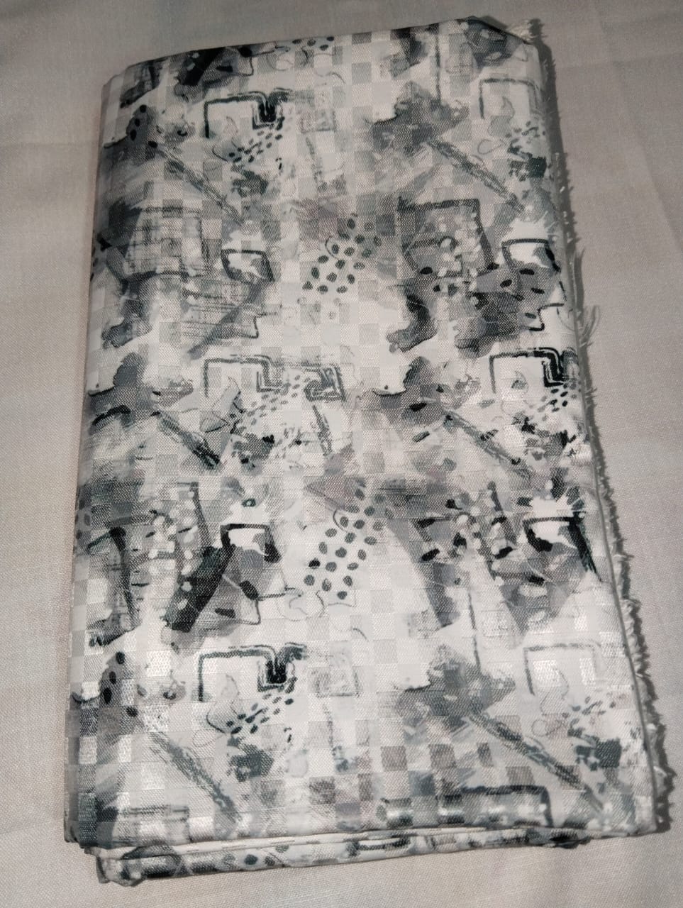 Elegant Grey Abstract Printed Shirting Fabric
