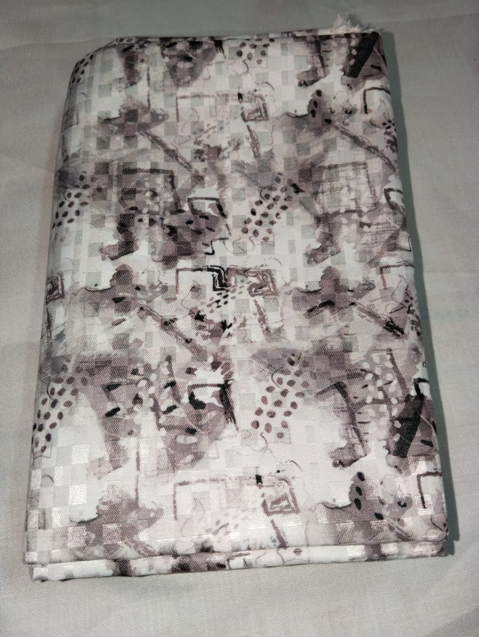 Premium Cream Abstract Satin Shirt Fabric