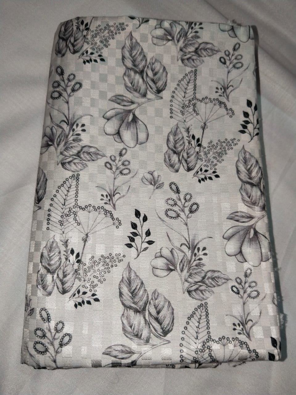 Premium Beige Floral Satin Shirt Fabric