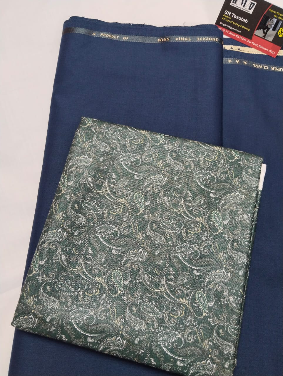 Forest Green Classic Paisley Shirt Pant Fabric Set