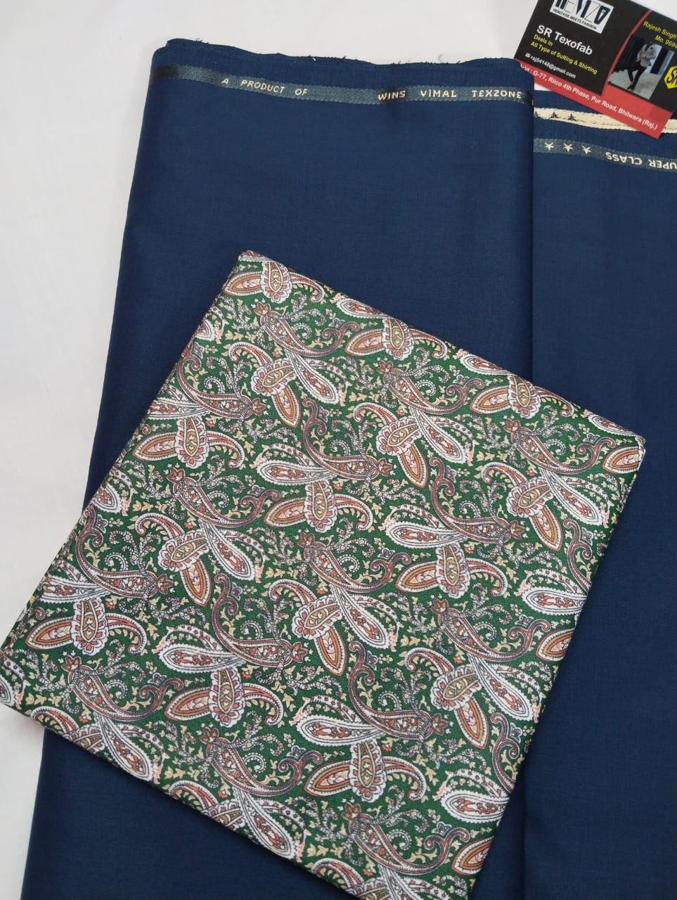 Forest Green Paisley Premium Shirt Pant Fabric Set